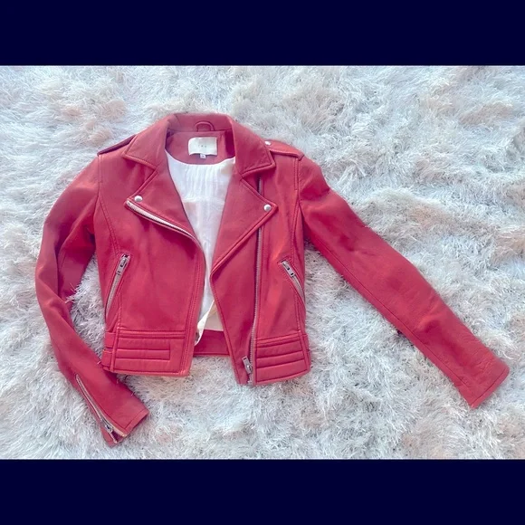 Pink Iro Jacket Leather Womens Jacket Lederjacke Rose IRO